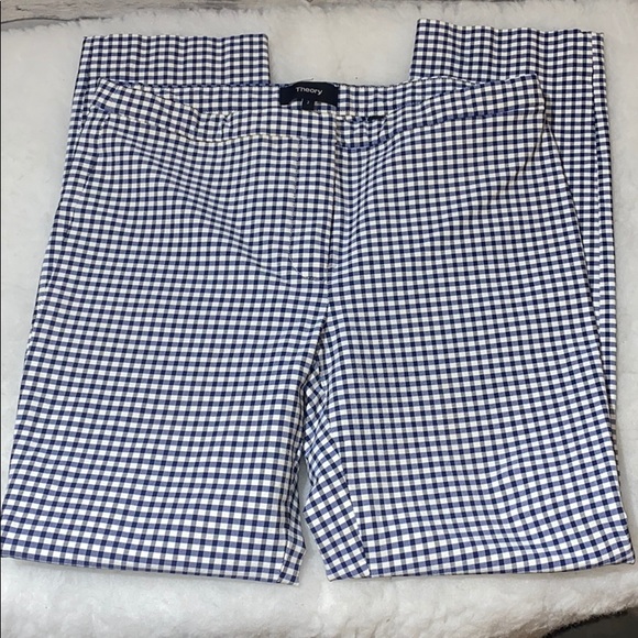 Theory Treeca Pant In Check Viscose - Picture 3 of 14